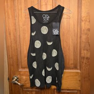 Brand new!! NWT Chaser black moonlight racerback graphic tank top size large